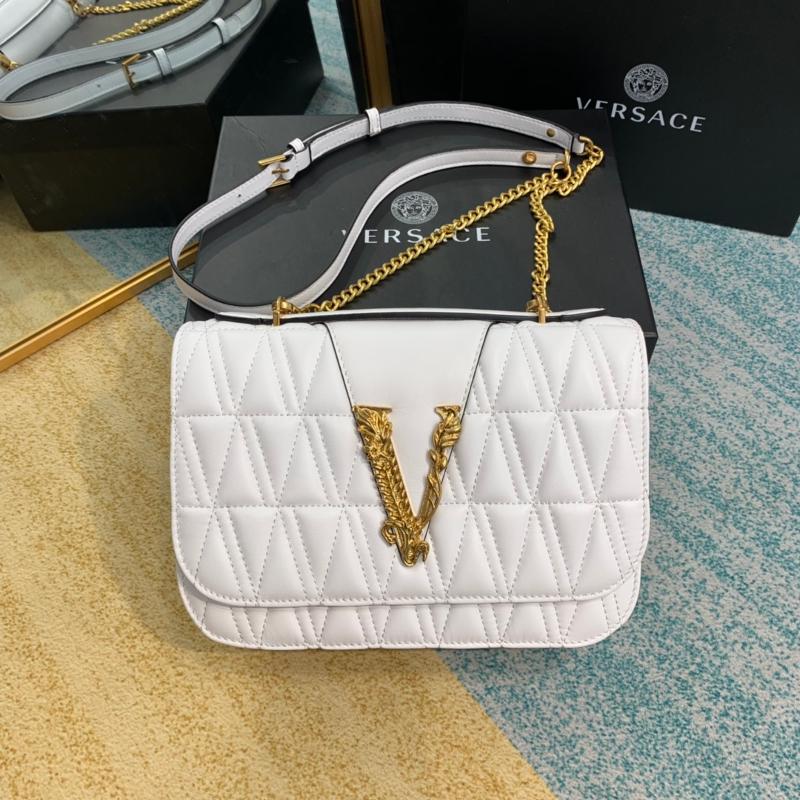 Versace Chain Handbags DBFG985 pleated white